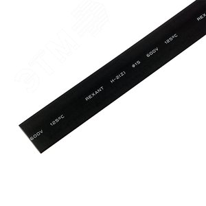 Термоусаживаемая трубка 15,0 7,5 мм, черная, упаковка 50 шт. по 1 м, REXANT