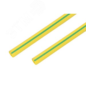 Термоусаживаемая трубка 20,0 10,0 мм, желто-зеленая, упаковка 10 шт. по 1 м, REXANT
