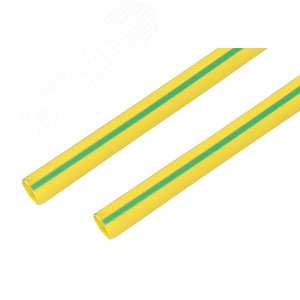 Термоусаживаемая трубка 30,0 15,0 мм, желто-зеленая, упаковка 10 шт. по 1 м, REXANT