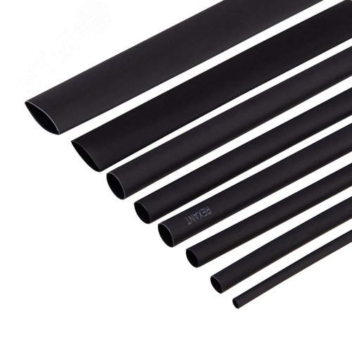 Изображение товара Набор термоусадочных трубок ТУТнг (2:1), черные, 18 шт. по 10 см (упак)