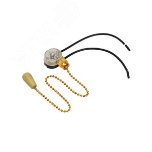 Выключатель для настенного светильника c проводом и деревянным наконечником ''Gold''