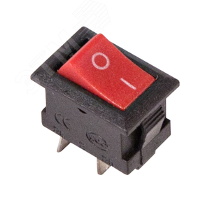 Выключатель клавишный 250V 3А (2с) ON-OFF красный Micro