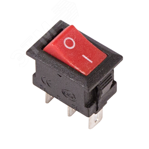 Выключатель клавишный 250V 3А (3с) ON-ON красный Micro