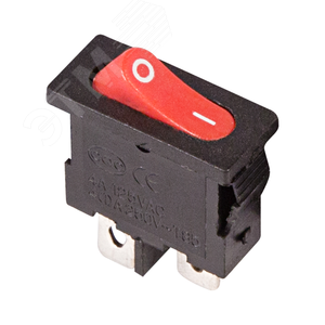 Изображение товара Выключатель клавишный 250V 6А (2с) ON-OFF красный Mini (шт)