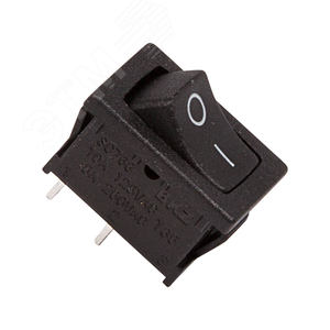 Выключатель клавишный 250V 6А (2с) ON-OFF черный Mini