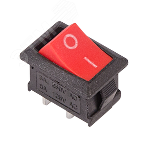 Изображение товара Выключатель клавишный 250V 6А (2с) ON-OFF красный Mini (RWB-201, SC-768) (шт)