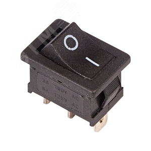 Выключатель клавишный 250V 6А (3с) ON-ON черный Mini