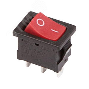 Выключатель клавишный 250V 6А (3с) ON-ON красный Mini