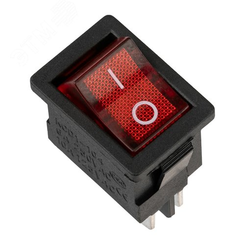 Изображение товара Выключатель клавишный 250V 6А (4с) ON-OFF красный с подсветкой Mini (RWB-207, SC-768) Индивидуальная упаковка 1 шт (шт)