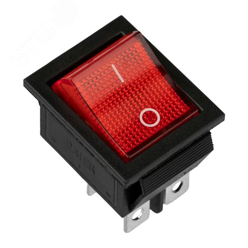 Изображение товара Выключатель клавишный 250V 16А (4с) ON-OFF красный с подсветкой (RWB-502, SC-767, IRS-201-1) (шт)