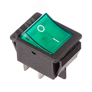 Выключатель клавишный 250V 16А (4с) ON-OFF зеленый с подсветкой (RWB-502, SC-767, IRS-201-1) Индивидуальная упаковка 1 шт