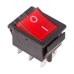 Выключатель клавишный 250V 15А (6с) ON-ON красный с подсветкой (RWB-506, SC-767) Индивидуальная упаковка 1 шт