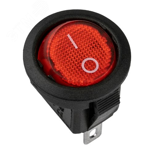 Изображение товара Выключатель клавишный круглый 250V 3А (3с) ON-OFF красный с подсветкой Micro (RWB-106, SC-214) Индивидуальная упаковка 1 шт (шт)