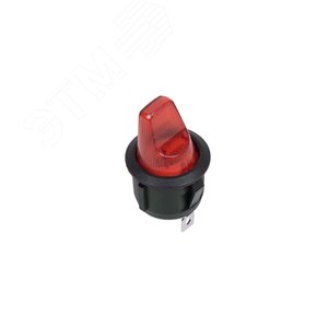 Изображение товара Выключатель клавишный круглый 250V 6А (3c) ON-OFF красный (шт)