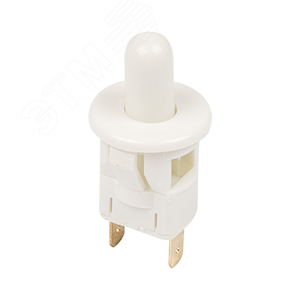 Выключатель-кнопка 250V 2.5А (2с) ON-(OFF) Б/Фикс белый (мебельная)