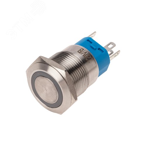 Изображение товара Кнопка антивандальная 19 250В Фикс (5с) ON-OFF/OFF-ON подсв/синяя (шт)