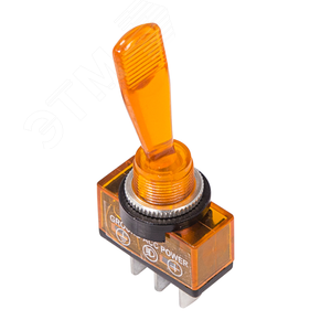 Изображение товара Тумблер 12V 20А (3c) ON-OFF однополюсный с желтой подсветкой (шт)