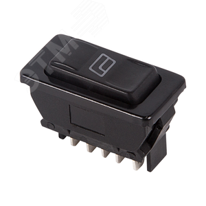 Изображение товара Выключатель (стеклоподъемника) клавишный 12V 20А (5c) (ON)-OFF-(ON) черный с подсветкой (шт)