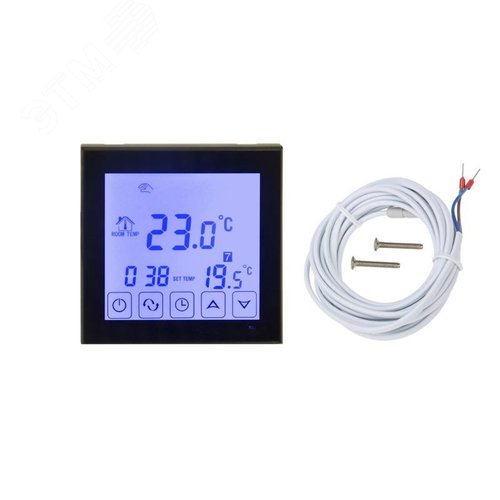 Изображение товара Термостат цифровой R200B сенсорный, программируемый, черный (шт)