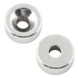 Изображение товара Неодимовый магнитный диск 20х5 мм с зенковкой 10х4.5 мм (упак - 2 шт.) (упак)