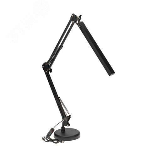 Изображение товара Светильник настольный с 2 креплениями (подставка и струбцина) LED 10 Вт черный с диммером (шт)