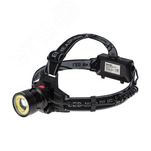 Изображение товара Фонарь налобный четырехрежимный поворотный 8Вт 700Лм с функцией ZOOM (шт)