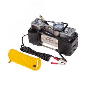 Изображение товара Компрессор автомобильный усиленный двухпоршневой в кейсе с набором инструментов (60л/мин, 10 АТМ) (шт)