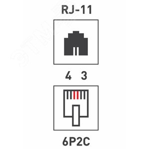 Разъем телефонный RJ-11(6P2C) UTP Cat 3 PROCONNECT 05-1011-3 REXANT - 2