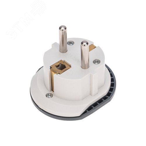 Изображение товара Адаптер универсальный переходник 16А с заземлением, серо-белый (шт)