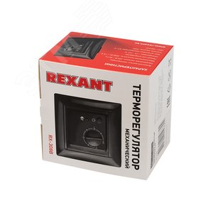 Терморегулятор механический RX-308B черный (совместим с Legrand серии Valena), REXANT 51-0816 REXANT - 3