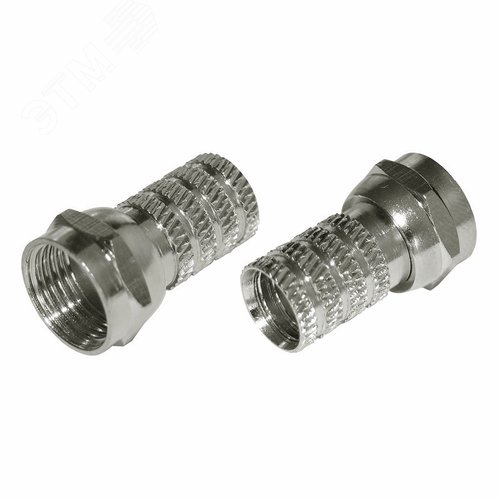 Изображение товара Разъем антенный на кабель, штекер F для кабеля RG-6,2шт (уп)