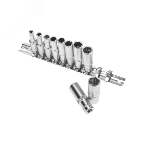 Изображение товара Набор удлиненных торцевых головок 1/4, шестигранные, CrV, 4-13 мм (шт)