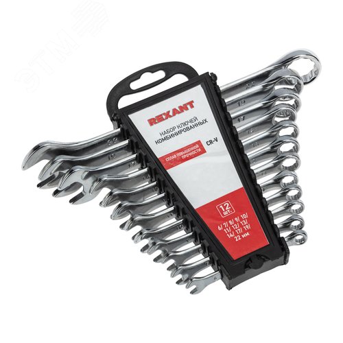 Изображение товара Набор ключей комбинированных (6-14, 17, 19, 22 мм), СrV (шт)