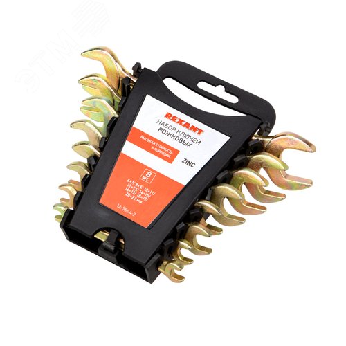 Изображение товара Набор ключей рожковых (6х7-20х22 мм), желтый цинк (шт)