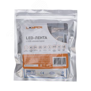 Лента LED с USB-коннектором 5 В IP23 SMD 2835 60 LED/м 3 м белый (6500 K) LAMPER 141-2003 REXANT - 4