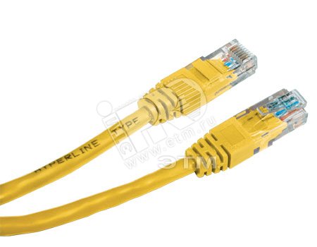 Изображение товара Патч-корд U/UTP категория 5е LSZH 0.3м желтый Hyperline