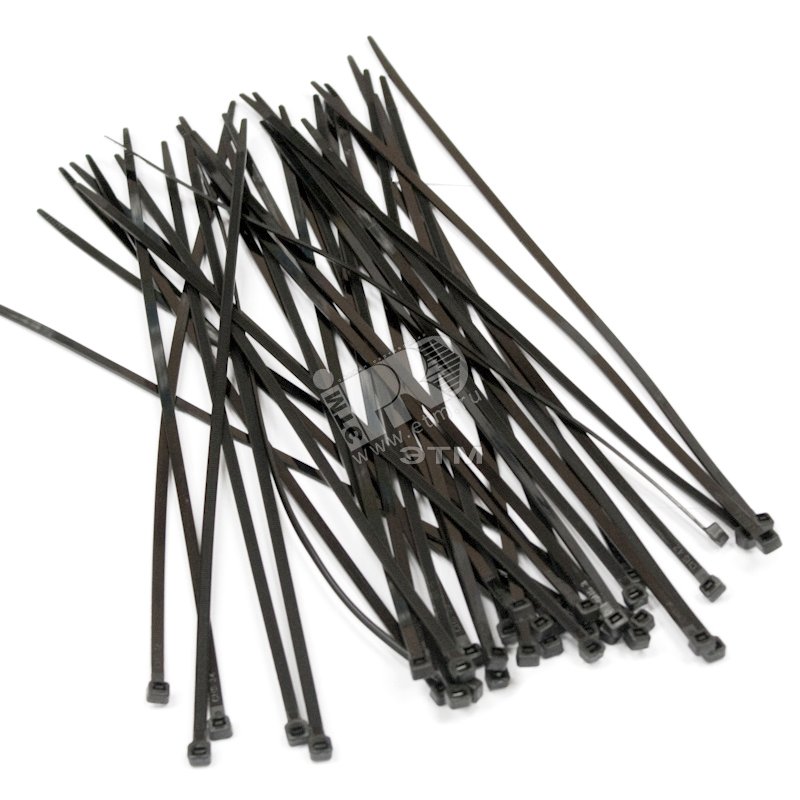 Изображение товара Стяжка нейлоновая неоткрывающаяся безгалогенная 200x3.6mm черная Hyperline