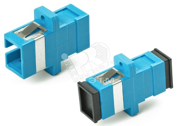 Адаптер проходной оптический SC/UPC-SC/UPC SM simplex корпус пластиковый синий/черные колпачки 243946 Hyperline