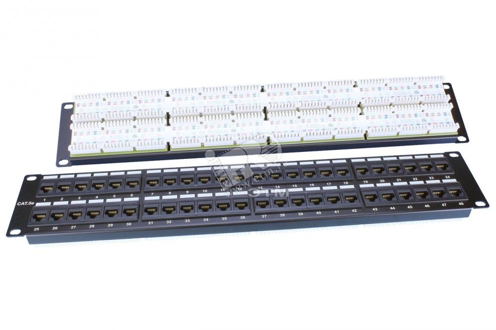 Изображение товара Патч-панель 19 2U 48 портов RJ45 категория 5e Hyperline