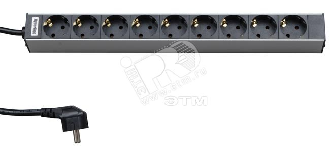 Блок розеток SHT19-9SH-2.5EU для шкафов 19 дюйм 26449 Hyperline