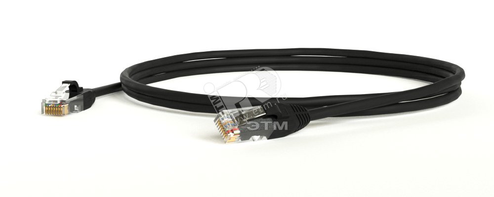 Изображение товара Патч-корд U/UTP Cat.5e LSZH черный 3м Hyperline