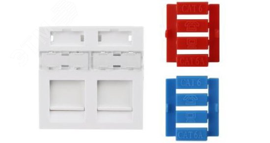 Изображение товара Вставка 45x45 для2х модулей Keystone Jack со штор (шт)