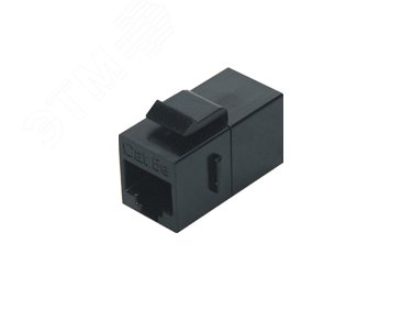 Адаптер проходной (coupler) RJ-45(8P8C) формата Keystone Jack CA2-KJ-C5E-BK Hyperline