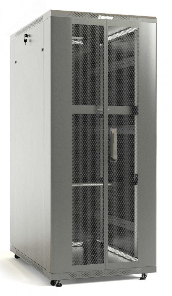 Шкаф напольный 19-дюймовый 32U 1610x600х800 мм (ВхШхГ) перфорированные двери TTB-3268-DD-RAL7035 Hyperline