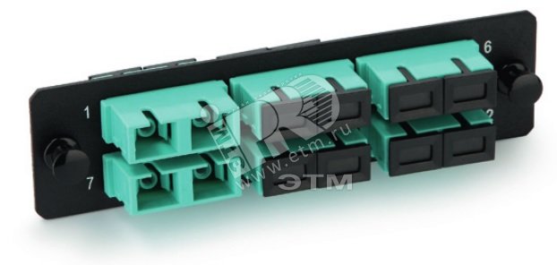 Панель для FO-19B* с 12 LC адаптерами 12 волокон многомод OM3/OM4 120*32 мм адаптеры а аква aqua 47885 Hyperline