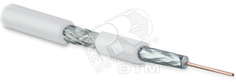 Кабель коаксиальный SAT703N. 75 Ом. жила - 17 AWG (1.13 мм. медь.solid). экран - фольга+оплетка (луженная медь. 45%). общий диаметр 6.6мм. изоляция PVC. белый (бухта 100 м) 49094 Hyperline