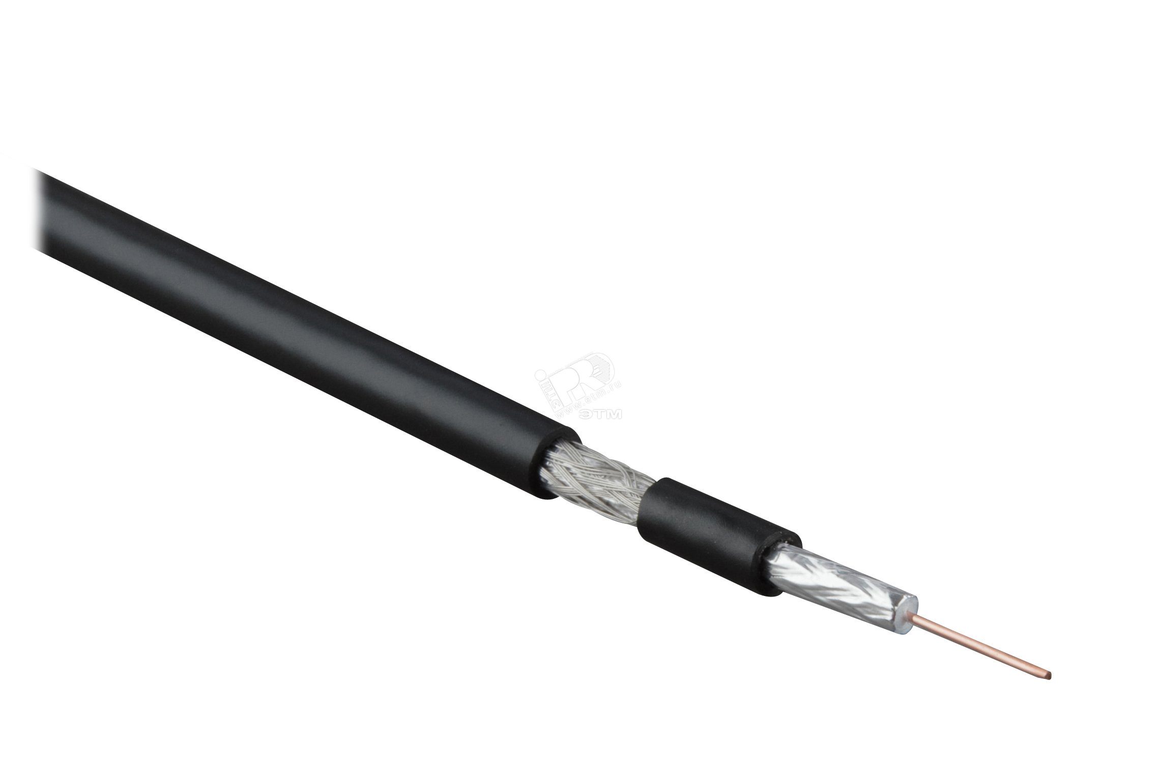Кабель коаксиальный COAX-RG58 RG-58 50 Ом жила -20 AWG PVC черный ...