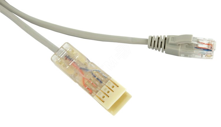 Патч-корд 110 тип-RJ45 2 пары Ethernet LSZH серый (0.5м) 229896 Hyperline