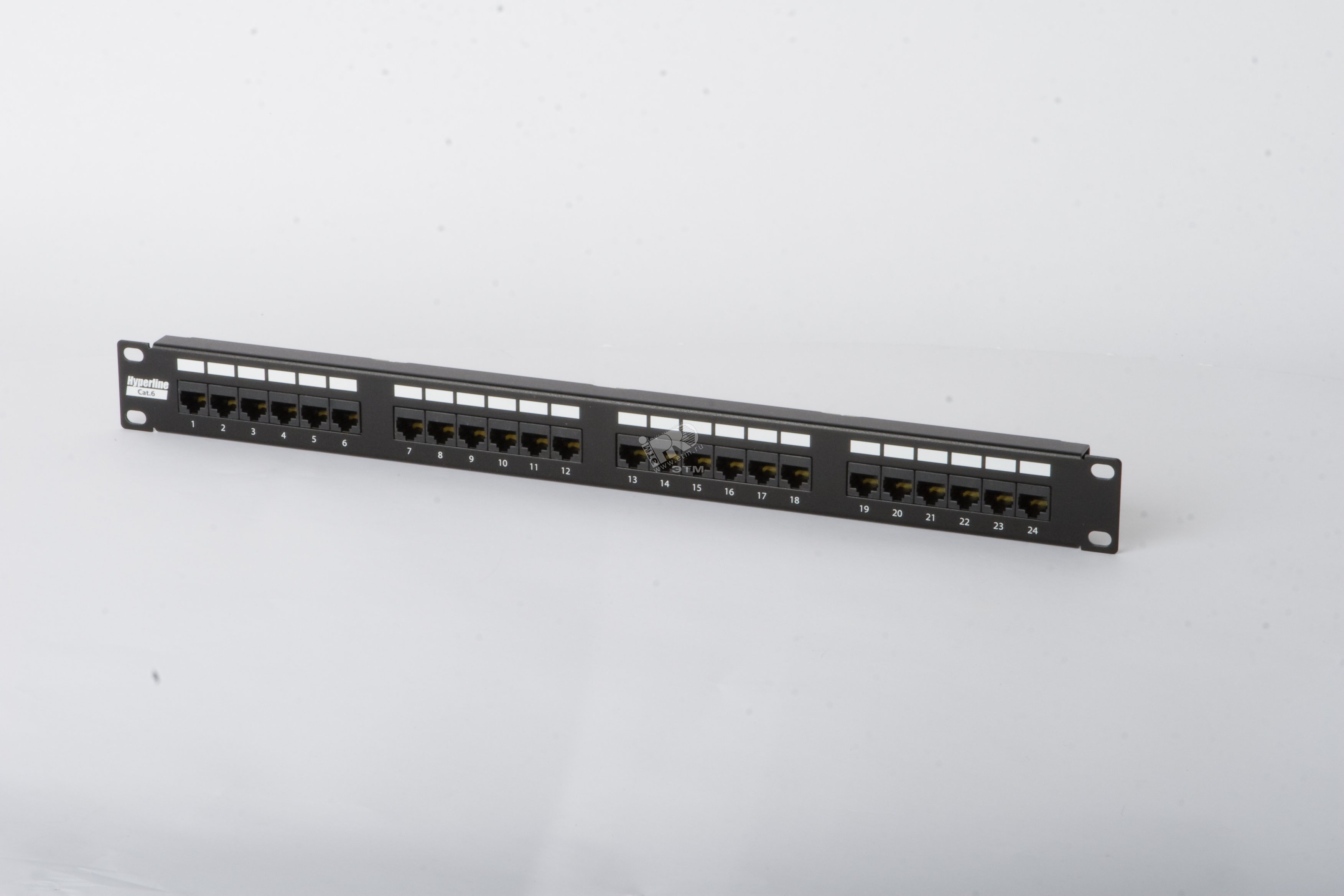 Патч-панель PP2 19 24 8P8C C6 110 19 1U RJ45 категория 6 Dual IDC (задний кабельный организатор) 19741 Hyperline