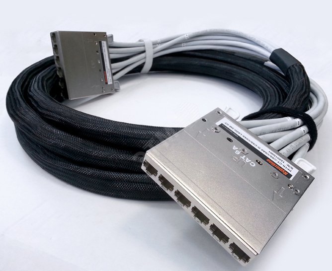 Сборка претерминированная медная кабельная кассеты на обоих концах категория 6A экранированная LSZH 8 м серый 357102 Hyperline